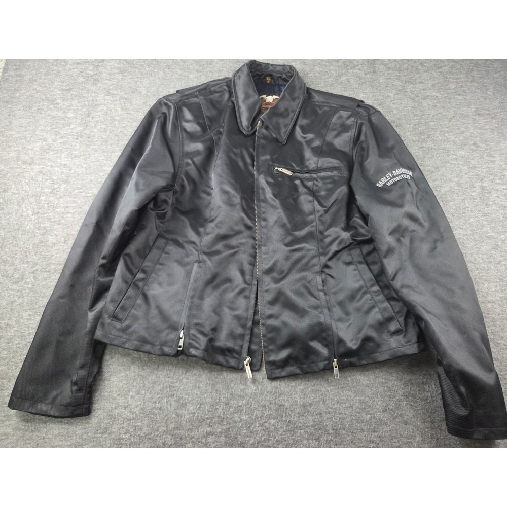 Harley-Davidson Jacket Womens XL Black An American Legend Biker Nylon Zip Up